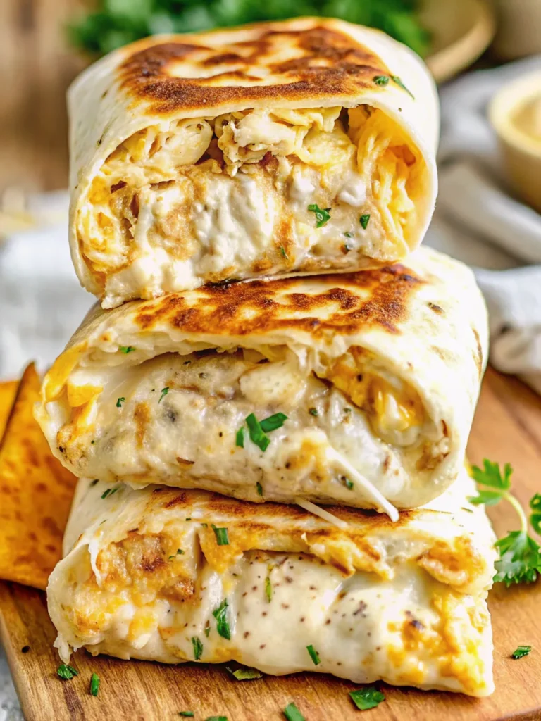 Cheesy Garlic Chicken Wraps