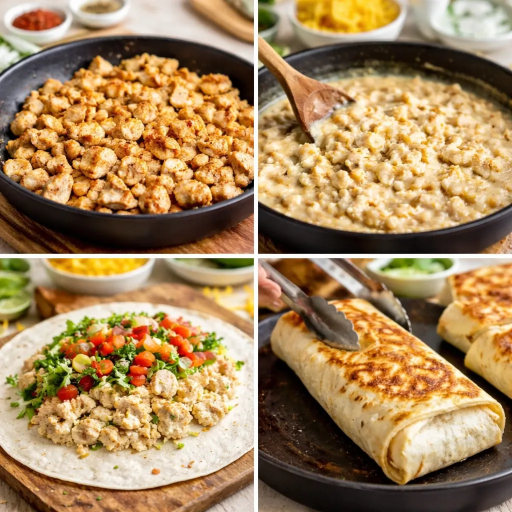 Cheesy Garlic Chicken Wraps