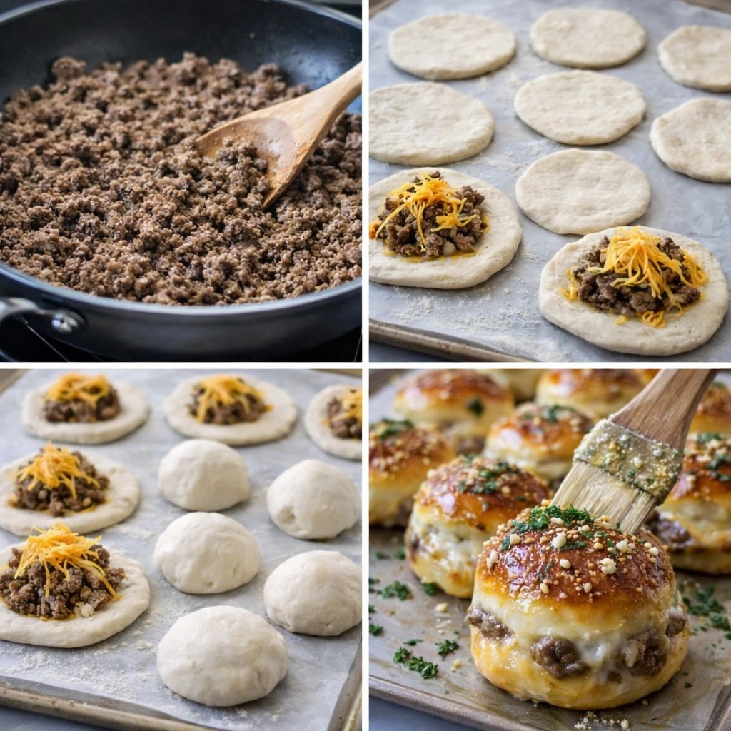 Garlic Parmesan Cheeseburger Bombs
