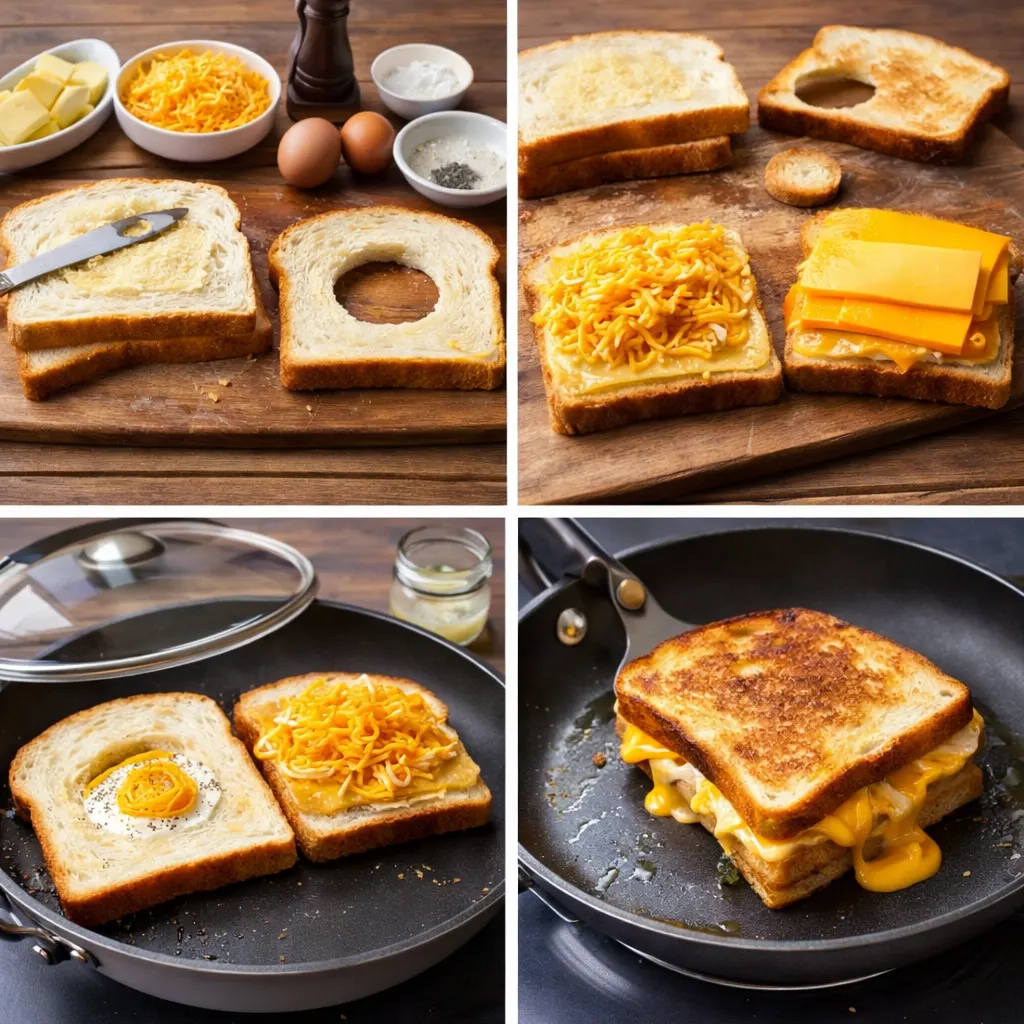Breakfast Grilled Cheese Eggs