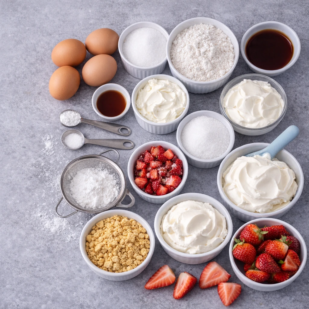 Homemade Strawberry Shortcake Cheesecake