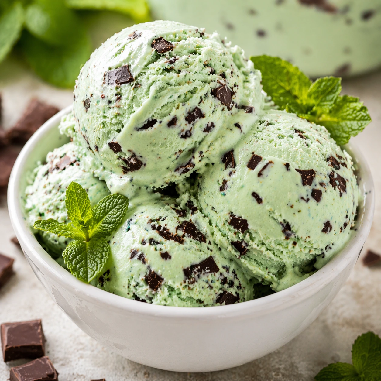 Easy Mint Chocolate Chip Ice Cream